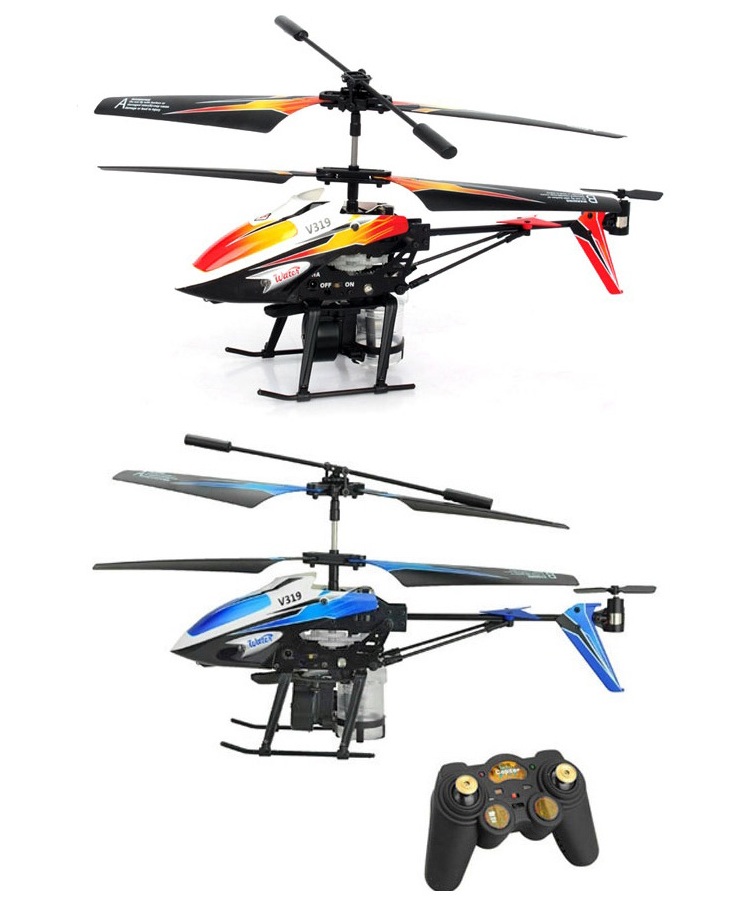 фото Вертолёт на радиоуправлении 3-к WL Toys V319 SPRAY водяная пушка (оранжевый)