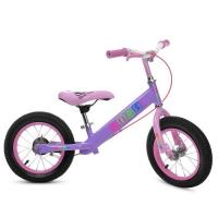 купить Детский беговел 12 дюймов PROFI KIDS M 3845A-2 с резиновыми колесами (сиренево-розовый)