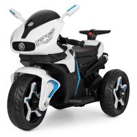 купить Двухмоторный детский мотоцикл Bambi M 3965L-1 кожаное сиденье и светящиеся колеса (белый)