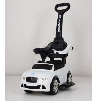 купить Детская каталка-толокар с родительской ручкой Bentley M 3901L-1 с кожаным сиденьем 2в1 (белая)