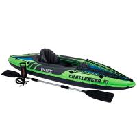 купить Лодка надувная CHALLENGER K1 KAYAK Intex 68305 насос и весло (274-76-38 см)