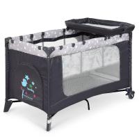 купить Детский манеж El Camino ME 1054 SAFE PLUS Stars Gray кровать пеленальный столик (серый)