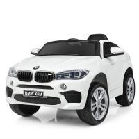 купить Детский джип с радиоуправлением BMW X6M JJ2199EBLR-1 с кожаным сиденьем (белый)