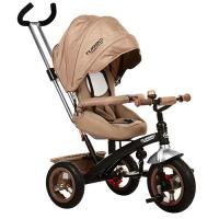 купить Трехколесный велосипед колясочного типа Turbotrike M 3195-3A с резиновыми колесами (бежевый)