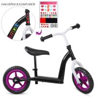 купить Беговел для детей 10 дюймов Prof1 Kids M 3438N10-3 колеса ЕВА (черно-фиолетовый)