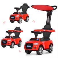 купить Детская каталка-толокар Audi M 3503A-3(2) с родительской ручкой и крышей (красная)