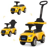 купить Детская каталка-толокар Audi M 3503A(MP3)-6 с родительской ручкой и музыкой MP3 (желтая)