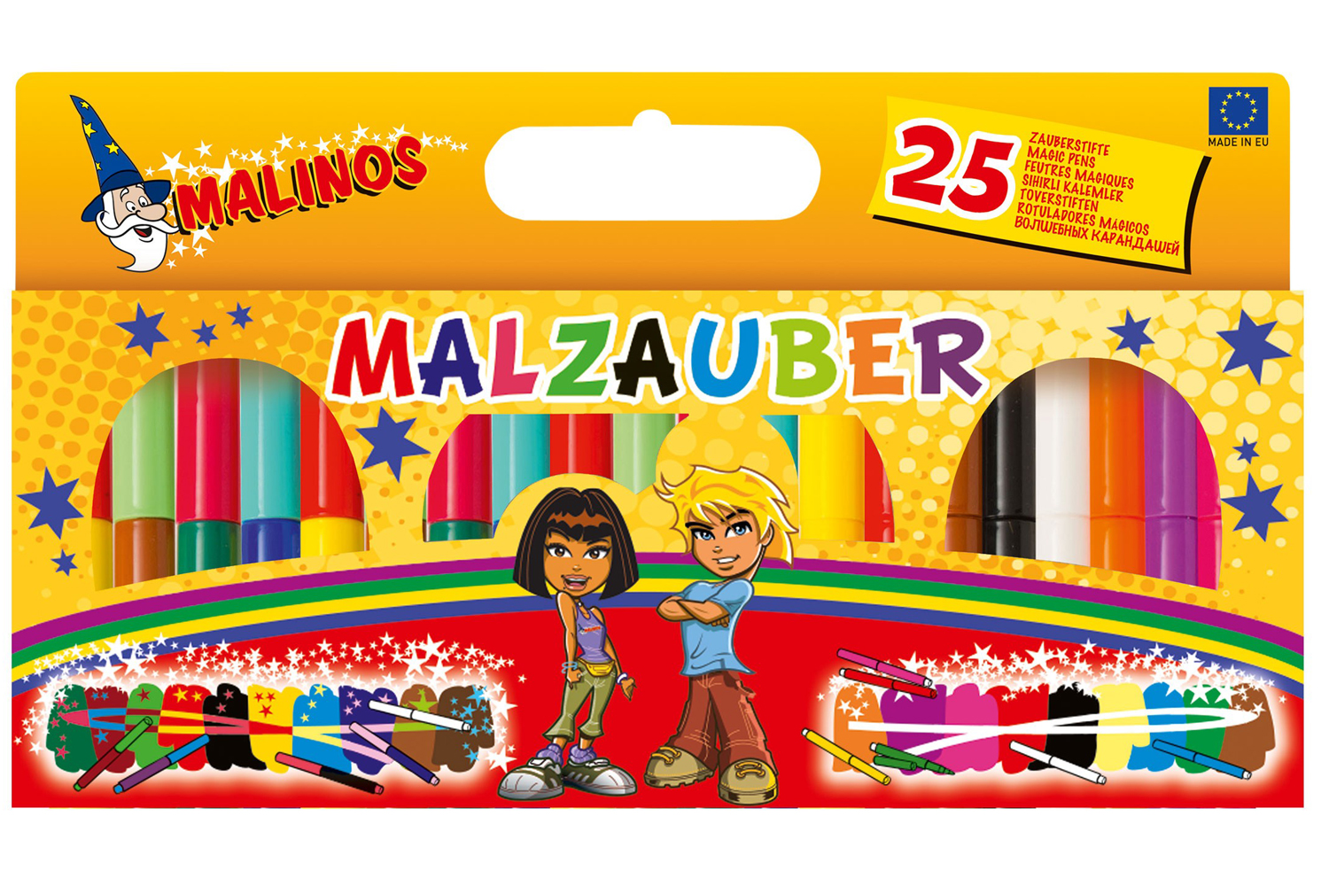 фото Волшебные фломастеры меняющие цвет MALINOS Malzauber 25 (12+9+4) шт