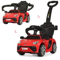 купить Детская электромашина Porsche M 3591L-3 каталка-толокар 2в1 с кожаным сиденьем (красная)