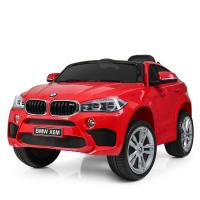 купить Детский джип с радиоуправлением BMW X6M JJ2199EBLR-3 с кожаным сиденьем (красный)
