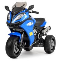 купить Детский электромобиль мотоцикл Bambi M 3913EL-4 кожаное сиденье и музыка (синий)