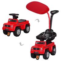 купить Детская каталка-толокар Bambi M 3603-3 с родительской ручкой и козырьком (красная)