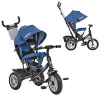 купить Детский трехколесный велосипед TurboTrike M 3113AJ-16 резиновые колеса (джинс-черный мат)