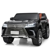 купить Детский джип Lexus LX570 M 3906(MP4)EBLR-2 полный привод 4 мотора и кожаное сиденье (черный)