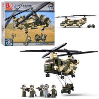 купить Конструктор для детей SLUBAN M38-B0508 армия вертолет военный машина (520 деталей)