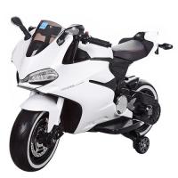купить Электромотоцикл для детей BAMBI M 3467EL-1 кожаное сиденье (белый)