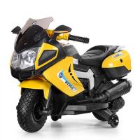 купить Детский мотоцикл Bambi M 3625EL-6 колеса EVA и кожаное сиденье (желтый)