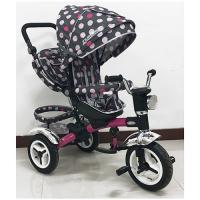 купить Трехколесный велосипед колясочного типа Turbotrike M 3199-6HA-D с резиновыми колесами, с фонариком (розовый круги)