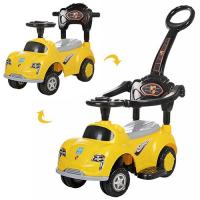 купить Каталка-толокар M 3274-6 со съемной родительской ручкой  (желтый)