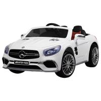 купить Детский автомобиль Mercedes AMG M 3583EBLR-1 с кожаным сиденьем (белый)