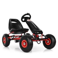 купить Детский педальный карт Bambi M 3590AL-2 на резиновых колесах с кожаным сиденьем (черный)