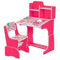 купить Растущая парта для детей со стульчиком W 2071-48-2 Hello Kitty (малиновая)