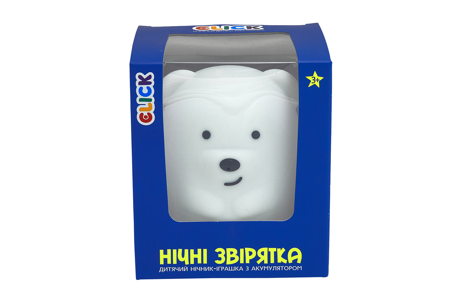 фото Детский ночник-игрушка Click "Hічні звірятка" Медведь 11 см