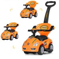 купить Детская машинка каталка Z 382-7 с ручкой (оранжевая)