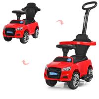 купить Детская каталка-толокар Audi M 3503A(MP3)-3 с родительской ручкой и музыкой MP3 (красная)
