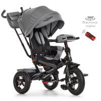 купить Колясочный трехколесный велосипед Turbotrike M 4060-19 с поворотным сиденьем и пультом (серый)