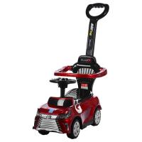 купить Каталка-толокар для детей 2в1 BAMBI M 3593S-3 с родительской ручкой автокраска (красная)