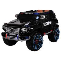 купить Детский электромобиль джип-полиция M 3585EBLRS-2 кожаное сиденье автокраска (черный)