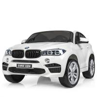 купить Детский джип BMW X6M JJ2168-1 с кожаным сиденьем (белый)