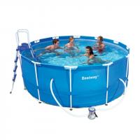 купить Круглый голубой каркасный бассейн BESTWAY Steel Pro Frame Pool 56088 (366 х 122 см)