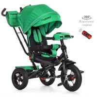 купить Колясочный трехколесный велосипед Turbotrike M 4060-4 с поворотным сиденьем и пультом (зеленый)