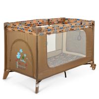 купить Детский манеж El Camino ME 1016 SAFE Beige Elephants с входом и карманом (бежевый со слониками)