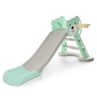 купить Пластмассовая горка Bambi HF-H008-4 с баскетбольным кольцом (зелено-бежевый мишка)