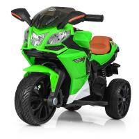 купить Детский электромобиль мотоцикл Bambi M 3912EL-5 с кожаным сиденьем колеса ЕВА (зеленый)