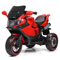 купить Детский электромотоцикл Bambi M 3680L-3 кожаное сиденье и светящиеся колеса (красный)