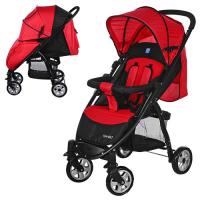 купить Детская прогулочная коляска BAMBI M 3409-3 книжка глубокий капюшон (красно-черная)