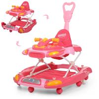 купить Детские ходунки 3в1 с родительской ручкой Bambi M 3461-4 качалка музыка свет (красные)