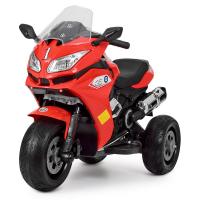 купить Детский мотоцикл Bambi M 3688EL-3 музыка и кожаное сиденье (красный)