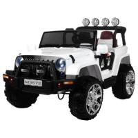 купить Детский джип электромобиль Bambi M 3572EBLR-1 кожа 4 мотора (белый)