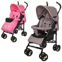 купить Детская коляска BAMBI M 3422-1 прогулочная трость (серый розовый)