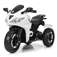 купить Мотоцикл для детей Bambi M 3683L-1 светящиеся колеса и кожаное сиденье (белый)