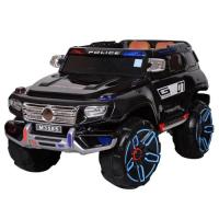 купить Джип для детей M 3585EBLR-2 полиция открывающиеся двери кожаное сиденье (черный)
