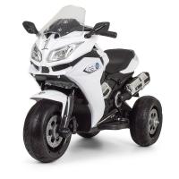 купить Детский мотоцикл Bambi M 3688EL-1 музыка и кожаное сиденье (белый)