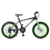 купить Спортивный велосипед 20 дюймов Profi EB20POWER 1.0 S20.2 стальная рама 13" (черно-салатовый)