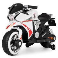 купить Детский электромотоцикл Bambi M 3682L-1 с кожаным сиденьем (белый)
