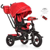 купить Колясочный трехколесный велосипед Turbotrike M 4060-1 с поворотным сиденьем и пультом (красный)